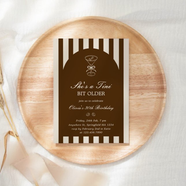 Invitation Elle a un tout petit peu vieilli Coffee Martini An (Créateur téléchargé)