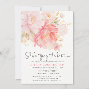Invitation Elle Attache Le Nœud Floral Fête de Mariage