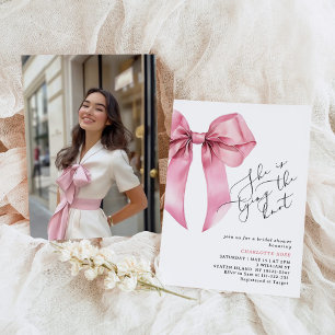 Invitation Elle attache le noeud Pink Bow Bridal
