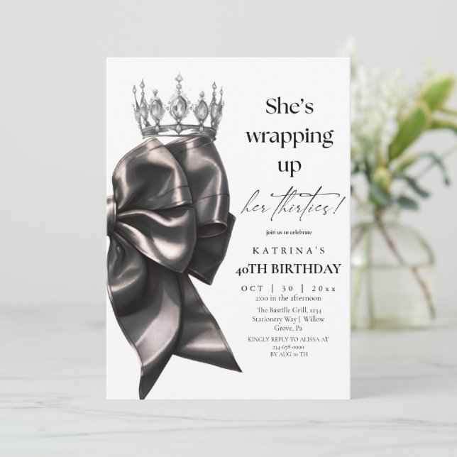 Invitation Elle boucle ses trente ans pour son 40e anniversai (Debout devant)