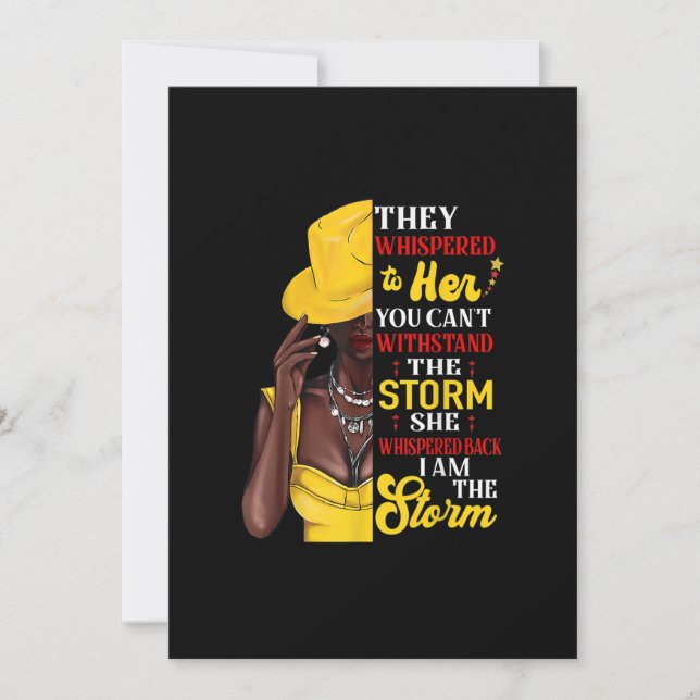 Invitation Elle chuchota en retour Je suis la tempête Mois de (Devant)