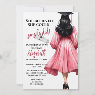 Invitation Elle Croyait Qu'Elle Pouvait Faire Ses Études
