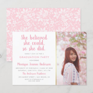 Invitation Elle Croyait Qu'Elle Pouvait Faire Une Diplôme De 