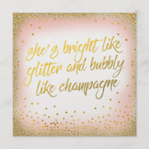 Invitation Elle est brillante comme Parties scintillant Bubbl