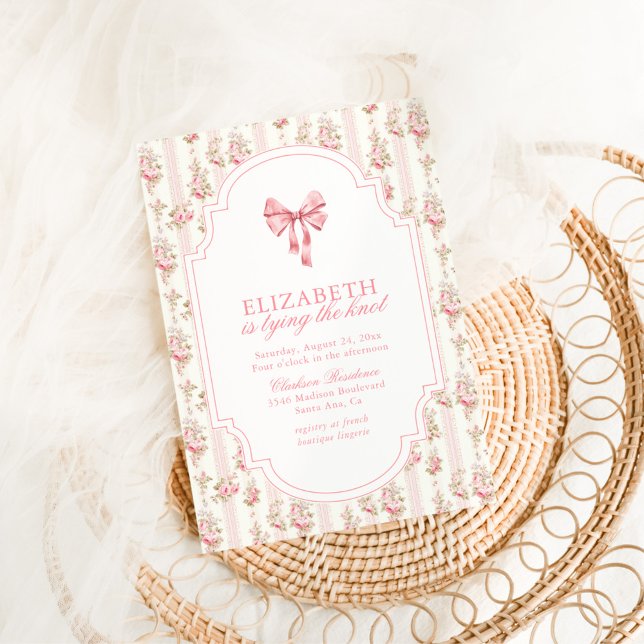 Invitation Elle est en train de nouer la Fête des mariées de  (Créateur téléchargé)