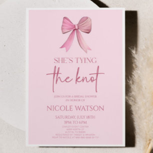 Invitation Elle est en train de nouer la Fête des mariées de