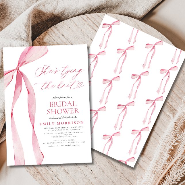 Invitation Elle est en train de nouer la Fête des mariées de  (Créateur téléchargé)