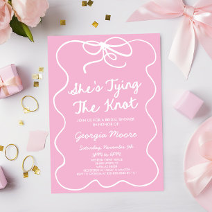 Invitation Elle est en train de nouer la Fête des mariées Whi