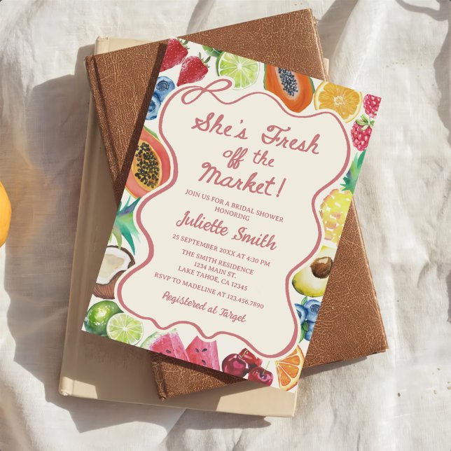 Invitation Elle est fraîche de la fête de mariage Fruits du m (Créateur téléchargé)