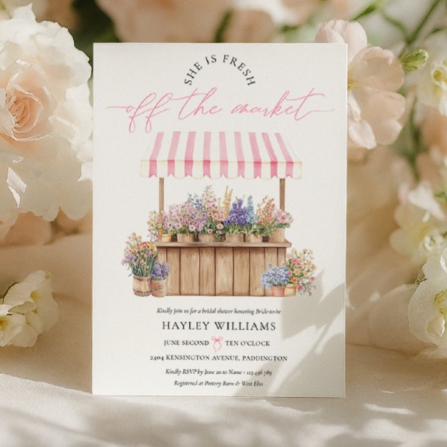 Invitation Elle Est Fraîche De La Fête des mariées Rose Du Ma (Créateur téléchargé)