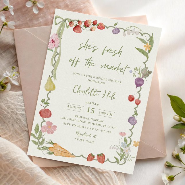 Invitation Elle est fraîche de la mariée sous la douche March (Créateur téléchargé)