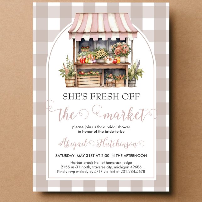 Invitation Elle est Fraîche du Marché Enterrement de Vie de J (Créateur téléchargé)