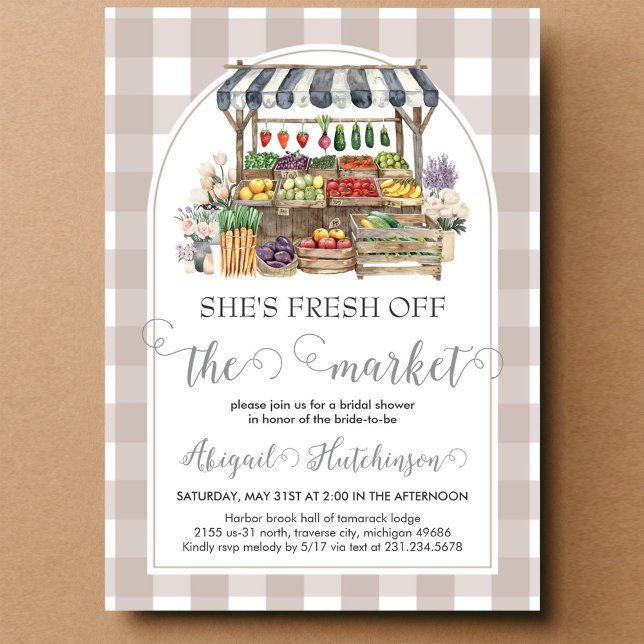 Invitation Elle est Fraîche du Marché Enterrement de Vie de J (Créateur téléchargé)