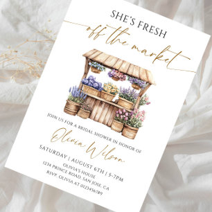 Invitation Elle est fraîche du marché Fête de douche de maria