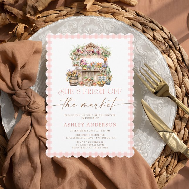 Invitation Elle est fraîche du marché Fête des mariées d'auto (Créateur téléchargé)