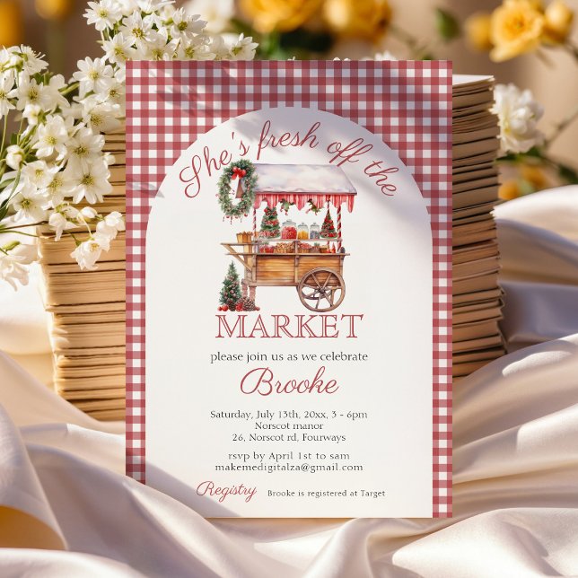 Invitation Elle est fraîche du marché Noël Bridal Shower (Créateur téléchargé)