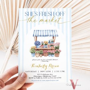 Invitation Elle est fraîche hors de la Fête des mariées Bleue