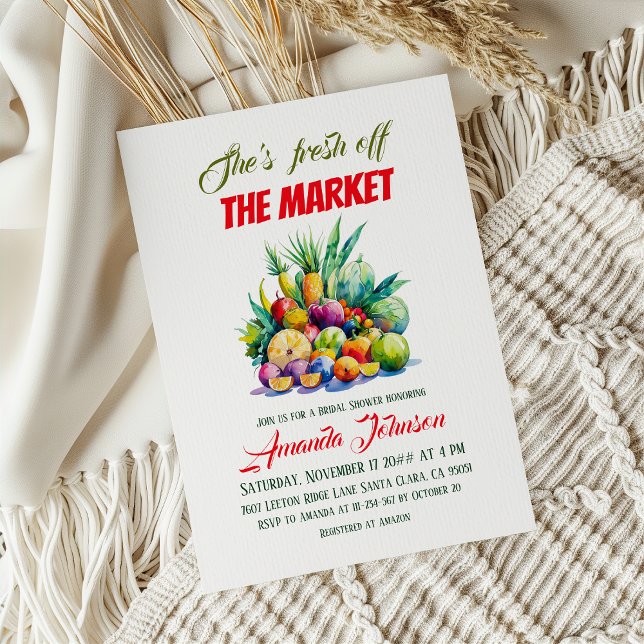 Invitation Elle est Fraîche Hors du Marché Ferme Enterrement  (Créateur téléchargé)