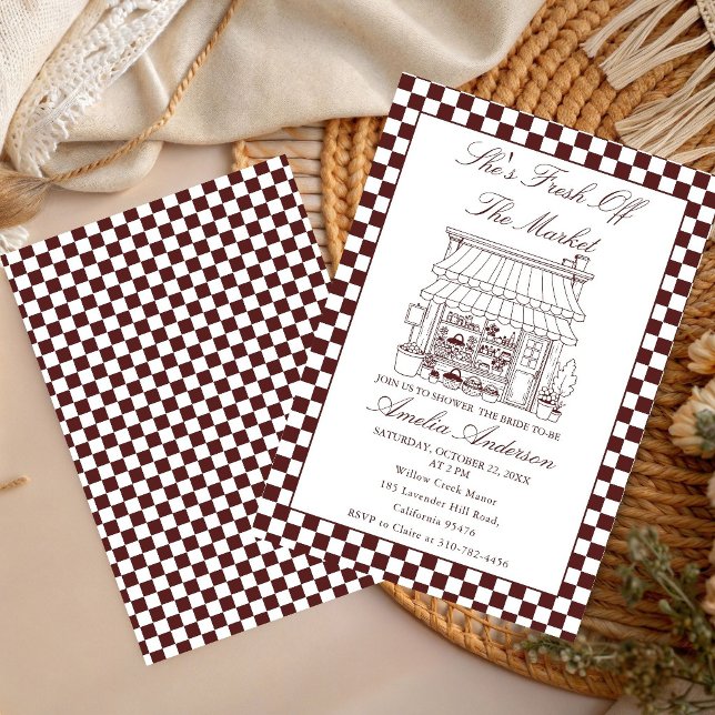Invitation Elle est fraîche sortie du marché des mariées du m (Créateur téléchargé)