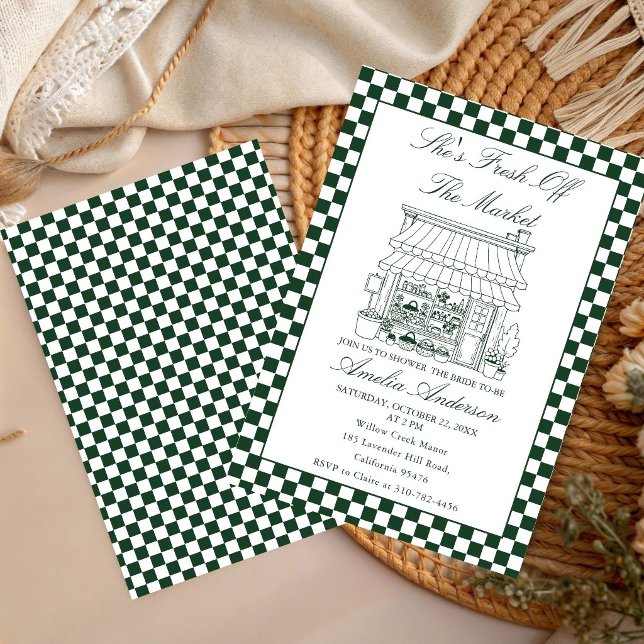 Invitation Elle est fraîche sortie du marché des mariées du m (Créateur téléchargé)
