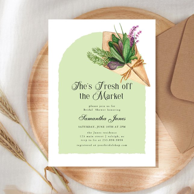 Invitation Elle est fraîche sortie du marché douche de mariée (Créateur téléchargé)