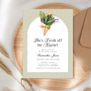 Invitation Elle est fraîche sur le marché douche de mariée à