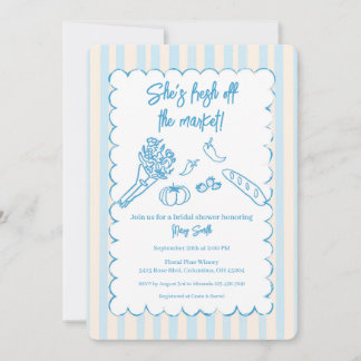 Invitation Elle est fraîchement sortie du marché Fête Prénupt