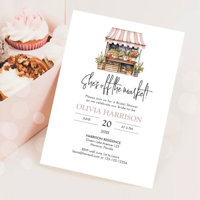 Invitation Elle est hors du marché Fête de douche de mariage  (Créateur téléchargé)