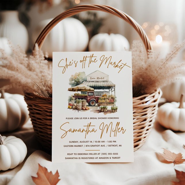 Invitation Elle est hors du marché ! Fête des mariées du marc (Créateur téléchargé)