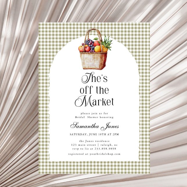 Invitation Elle est hors du marché Gingham Baby Shower (Créateur téléchargé)