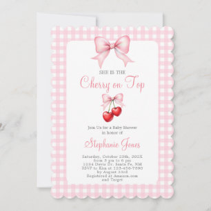 Invitation Elle est la cerise sur le Baby shower supérieur fi