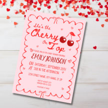 Elle est la cerise sur l'invitation de Baby shower