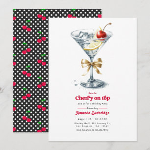 Invitation Elle est la Martini Cherry on Top Fête d'anniversa