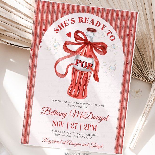 Invitation Elle est prête à accoucher Baby shower (BabyShower, ShesReadyToPop, PregnancyParty, BabyOnTheWay, MomToBe, GenderNeutralBabyShower, CuteBaby)