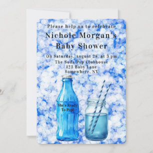 Invitation Elle est prête à accoucher Baby Shower garçon
