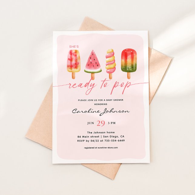 Invitation Elle est prête à éclater Baby Shower Popsicle  (Créateur téléchargé)