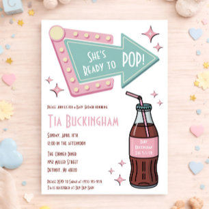 Invitation Elle est prête à éclater ! Diner, Baby Shower sur