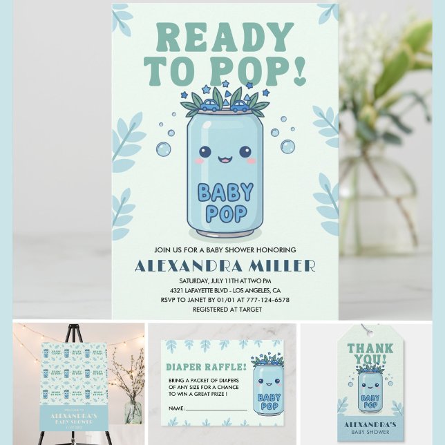 Invitation Elle est prête à faire Bébé Shower Bleu Boho Kawai (Créateur téléchargé)
