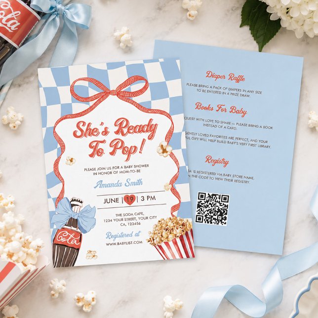 Invitation Elle est prête à faire éclater un soda - Code QR B (Créateur téléchargé)