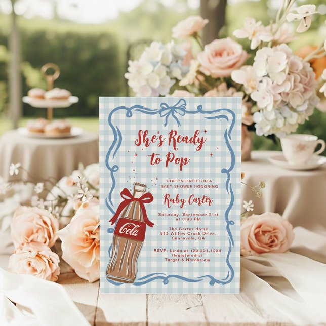 Invitation Elle est prête à faire pop Garçon Fête prénatale S (Créateur téléchargé)