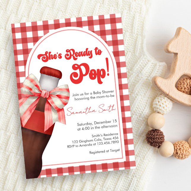 Invitation Elle est prête à mettre bas : Baby Shower (She's Ready to Pop Cola Baby Shower Invitation )