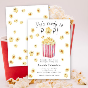 Invitation Elle est prête à pop Baby shower de pop-corn à l'a