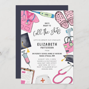 Invitation Elle est prête à téléphoner à la fête de l'infirmi