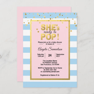 Invitation Elle est prête au baby shower de FILLE de GARÇON