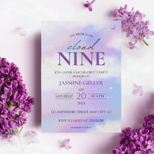 Invitation Elle est sur le nuage 9 Bachelorette Dreamy Pastel
