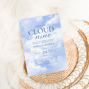 Invitation Elle est sur nuage neuf Fête des mariées bleue