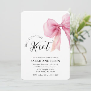 Invitation Elle est Tying the Knot Fête des mariées arc rose