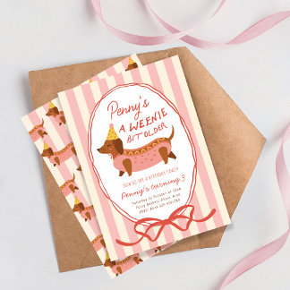 Invitation Elle est un peu plus âgée Fête de chien chaud de t