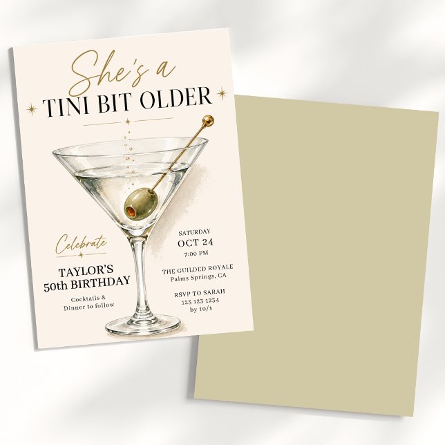 Invitation Elle est un peu plus âgée Martini 50e anniversaire (Créateur téléchargé)
