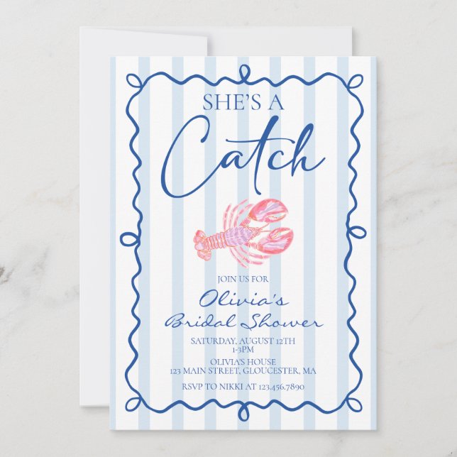 Invitation Elle est un Poisson Préparatoire Côtier Fête de Ma (Devant)